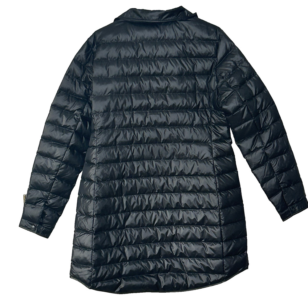 Krimson Klover Annie‎ Long Down Shirt Jacket L Black Lightweight Packable NWT - Picture 2 of 14